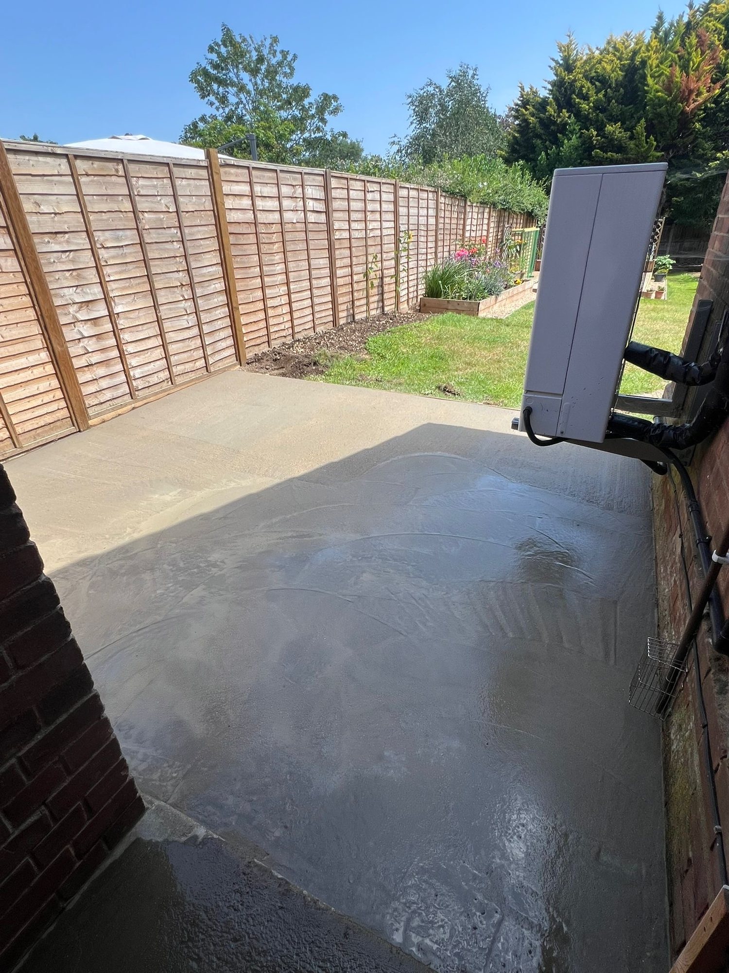 Concrete base installation