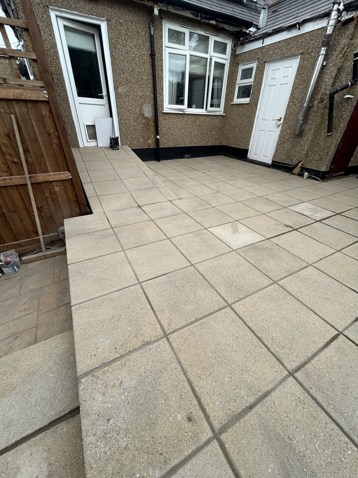 Completed paved patio area